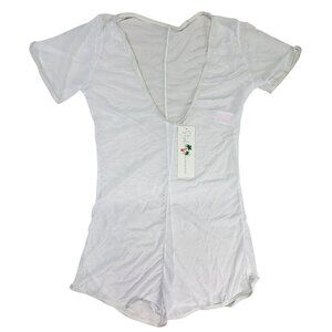 Stylish Bathing Suit Swimwear Cover-Up Soft white Sheer Size Medium New w Tags